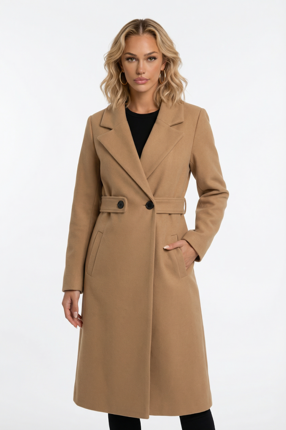 Manteau classique en drap de laine