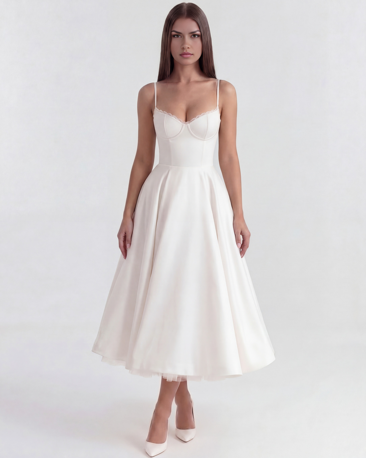 Robe midi avec corset et jupe ample