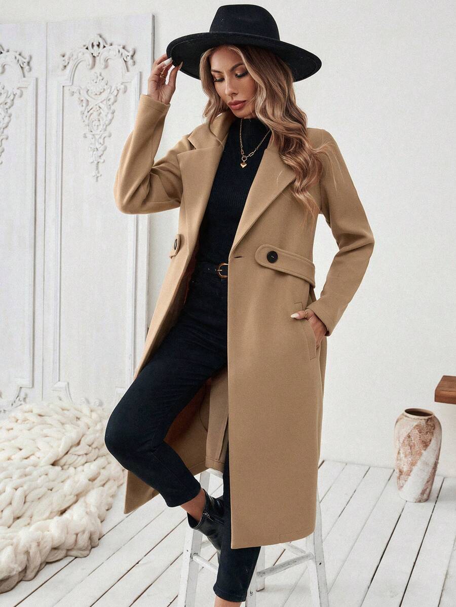 Manteau classique en drap de laine