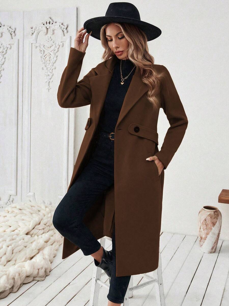 Manteau classique en drap de laine