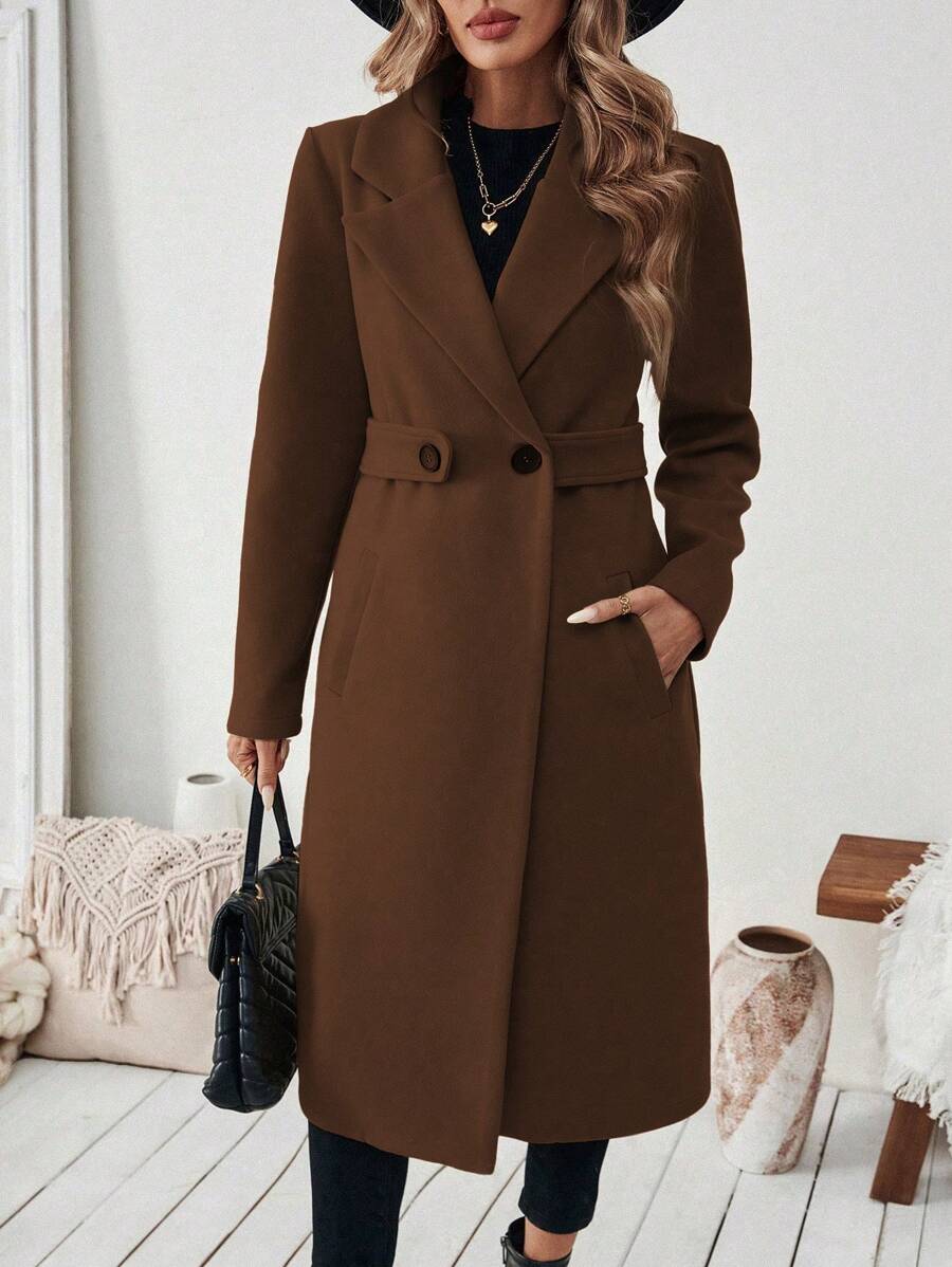 Manteau classique en drap de laine
