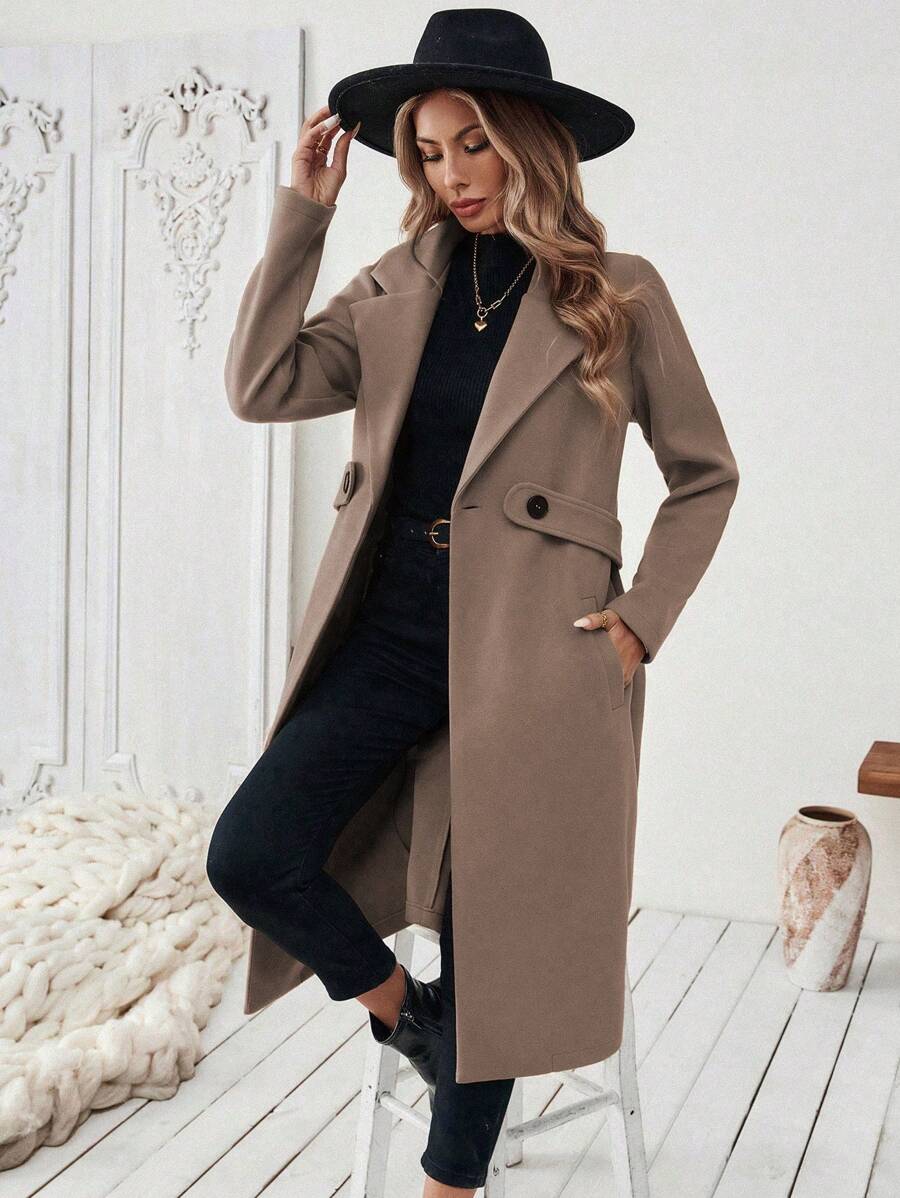 Manteau classique en drap de laine
