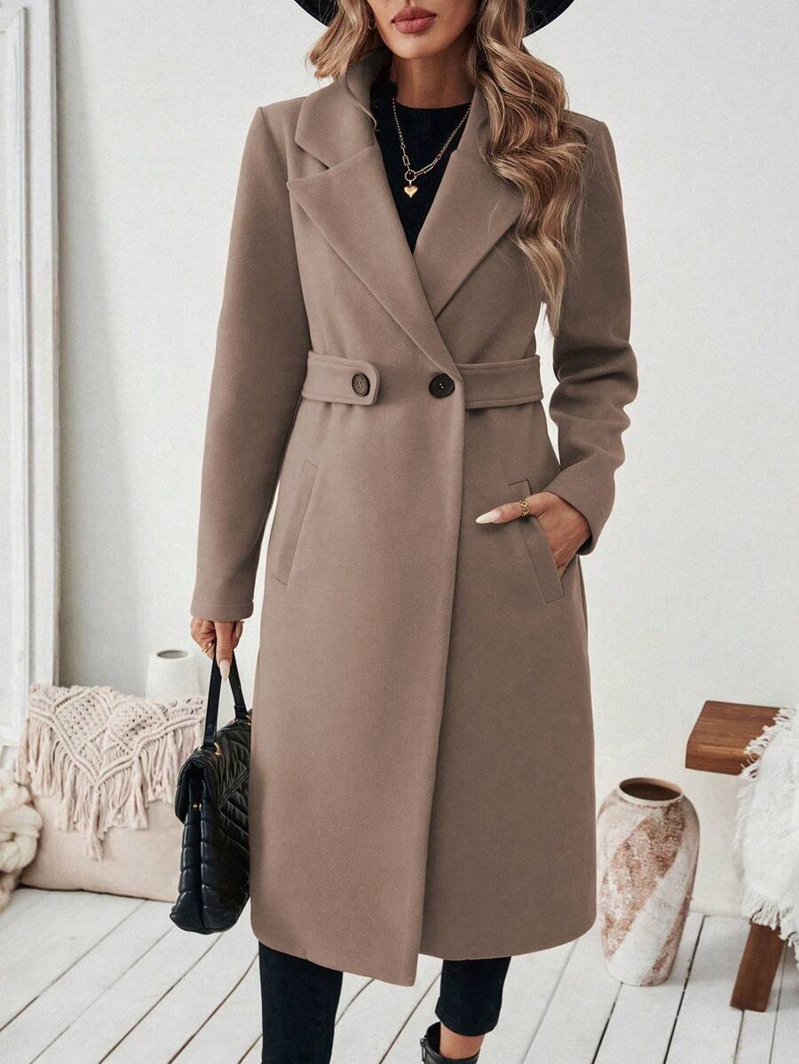 Manteau classique en drap de laine