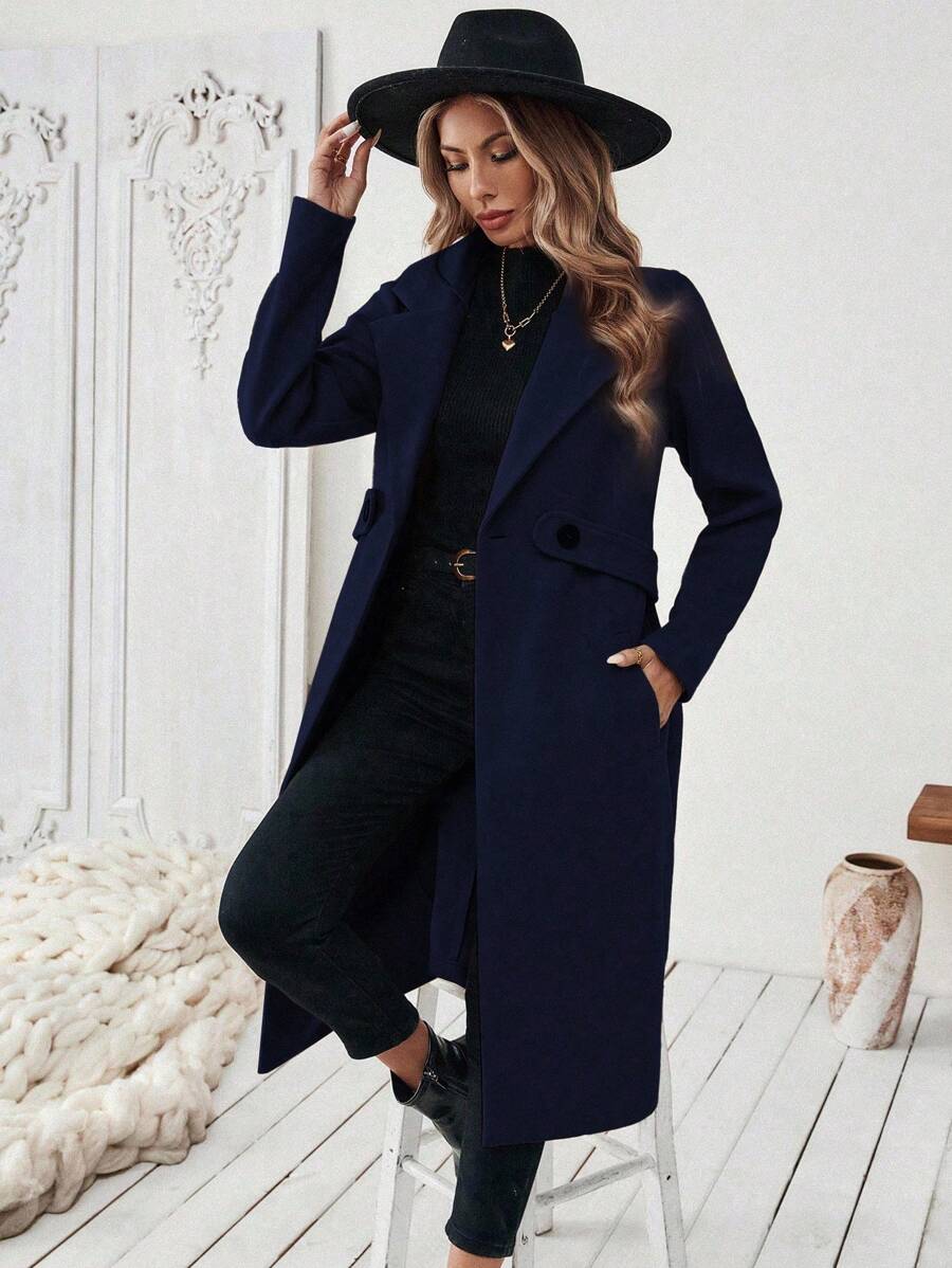 Manteau classique en drap de laine