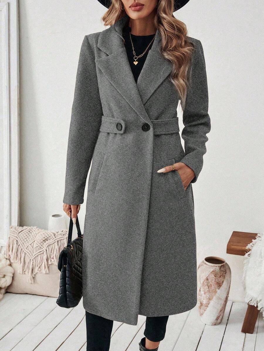 Manteau classique en drap de laine