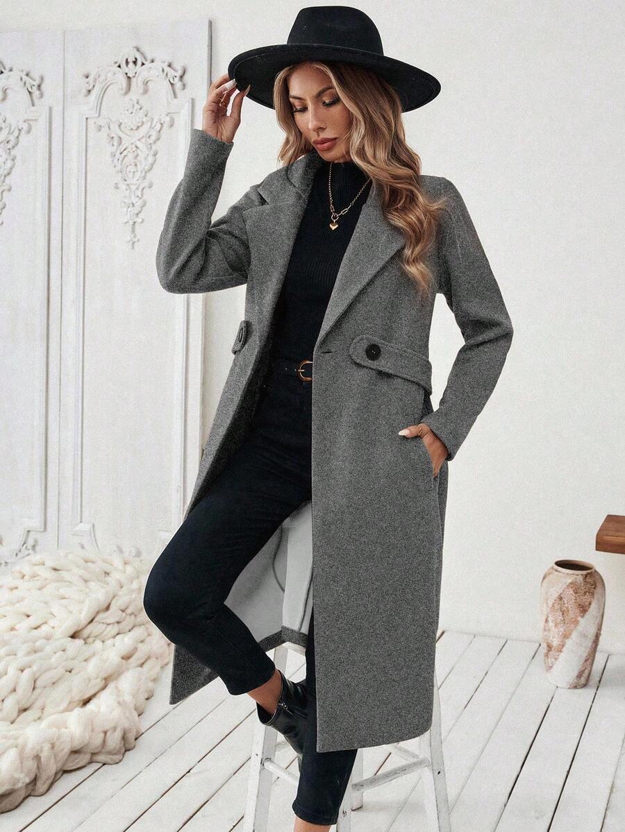 Manteau classique en drap de laine