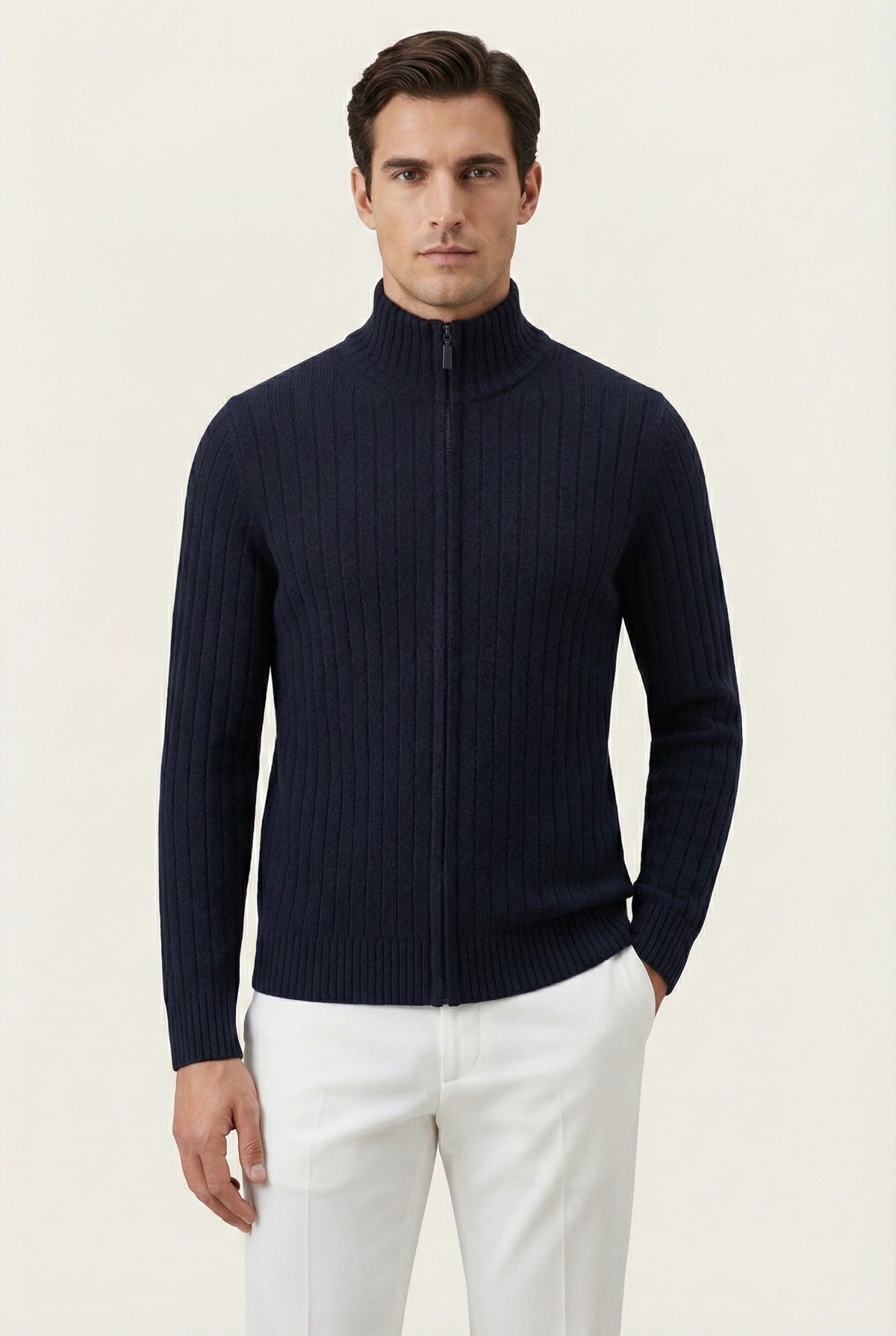Gilet côtelé Léon bleu marine