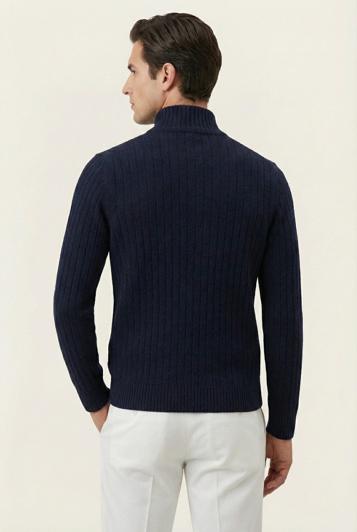 Gilet côtelé Léon bleu marine