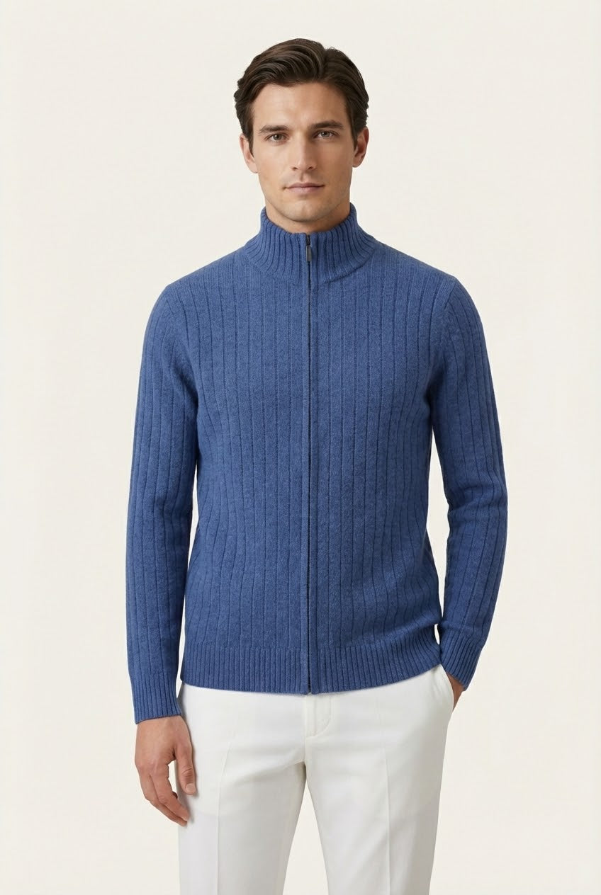 Gilet côtelé Léon bleu clair