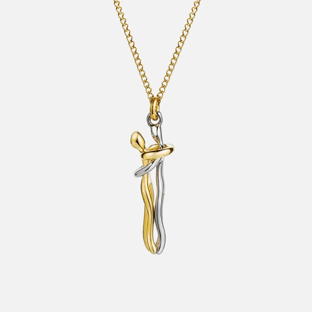L’étreinte de l’âme | Collier bicolore or et argent