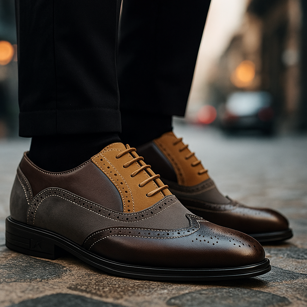 Chaussures Brogue Whitmore en Cuir et Daim