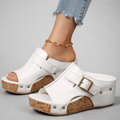CASSIA™ | Sandales à semelle compensée en cuir