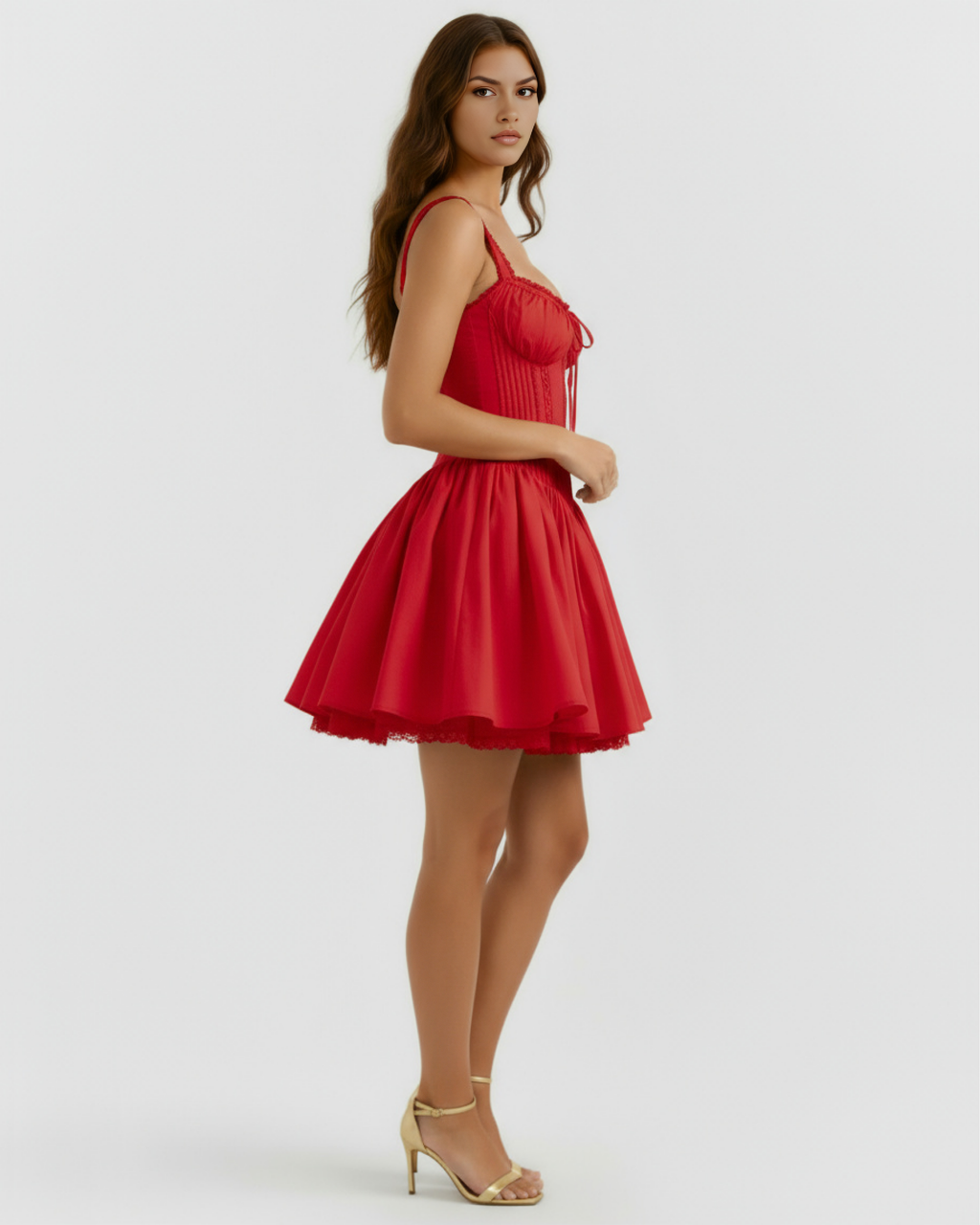 Robe courte avec corset et jupe fluide