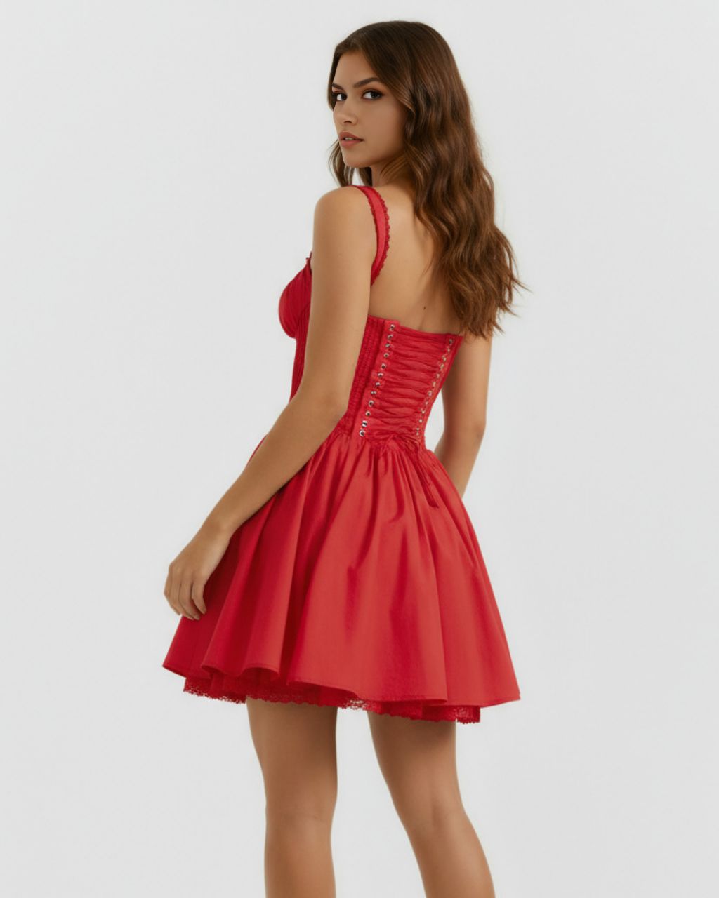 Robe courte avec corset et jupe fluide