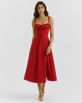 Robe midi avec corset et fente