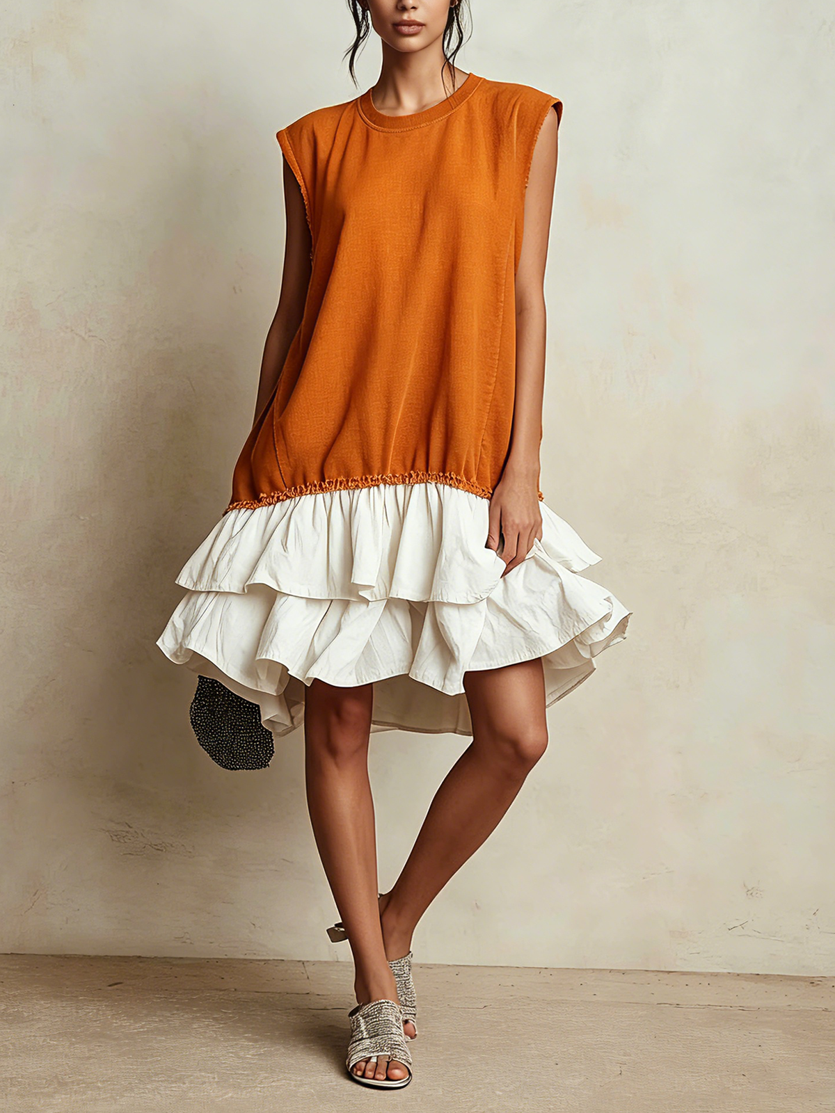 Ilaria | Robe décontractée ample color block, style vacances
