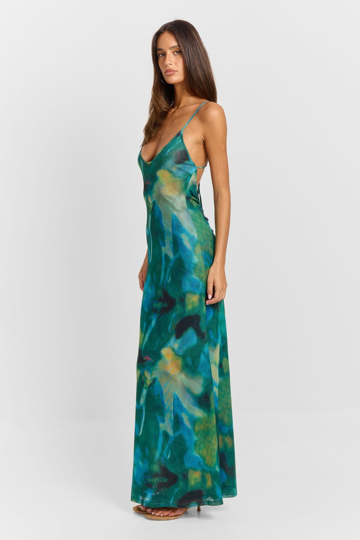 Robe longue à imprimé aquarelle