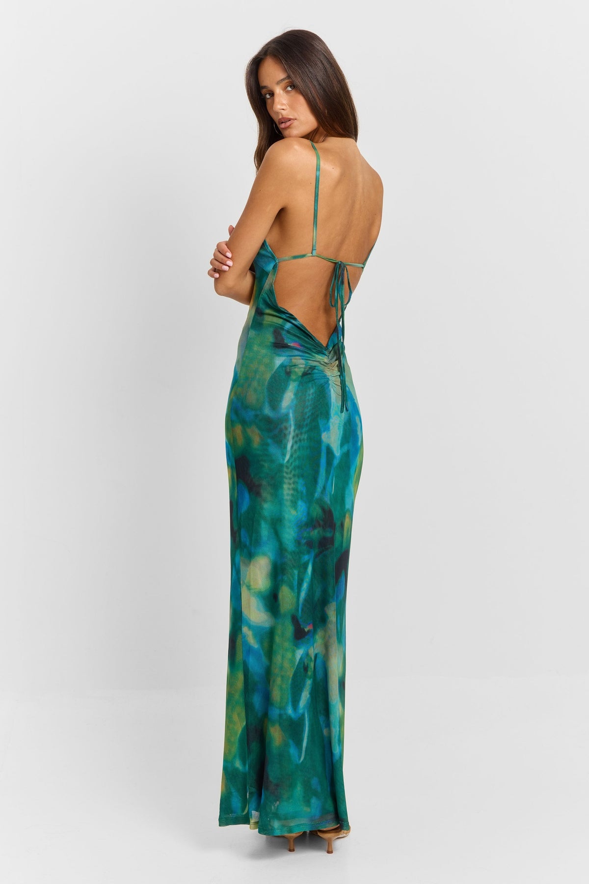 Robe longue à imprimé aquarelle