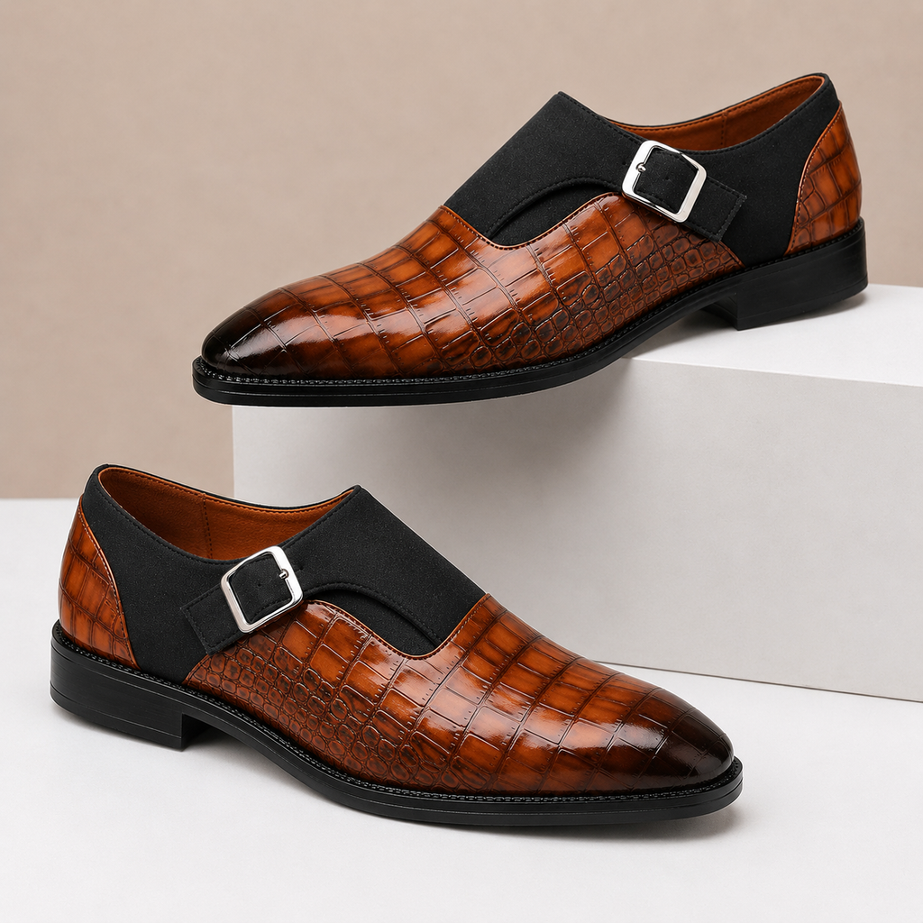 Chaussures Monk Strap Valerico en Cuir Véritable