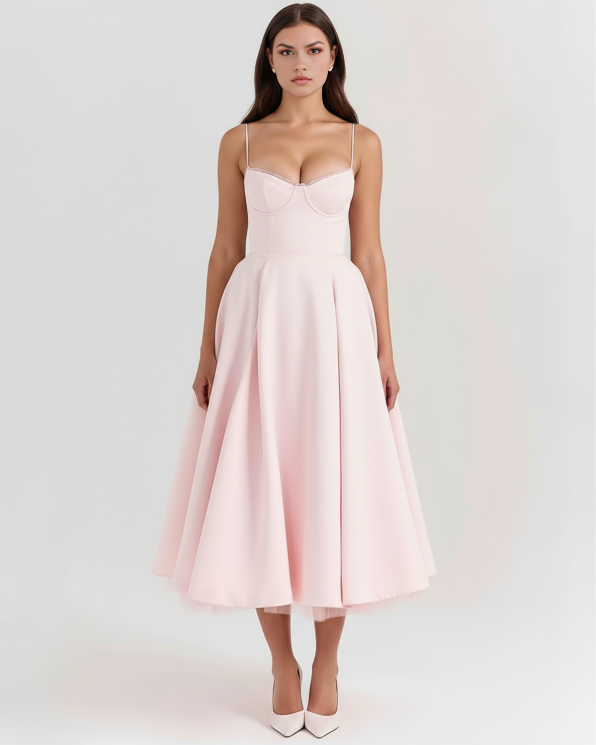 Robe midi avec corset et jupe ample