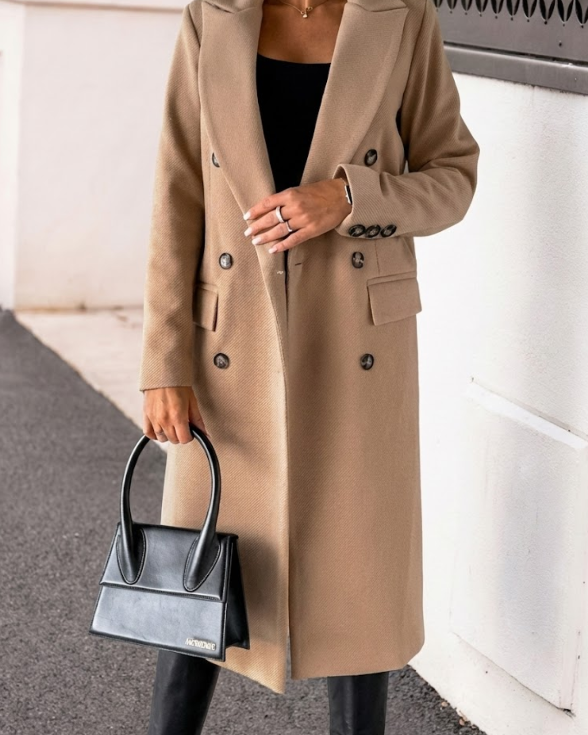 Manteau long à double boutonnage