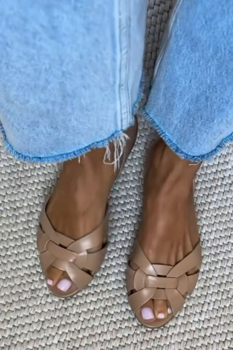 Serafina | Geflochtene Natur-Sandalen