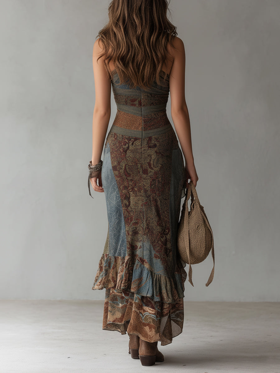 Truus | Robe maxi vintage à fleurs