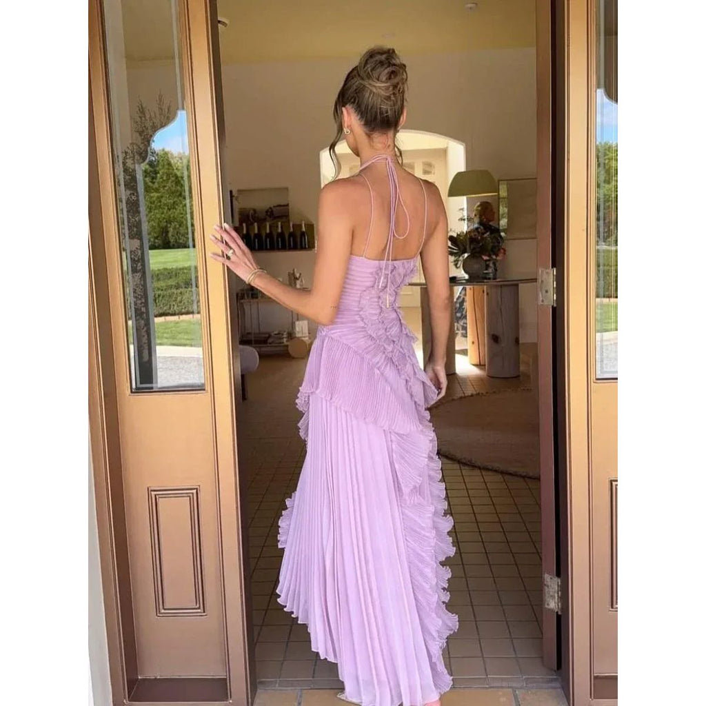 Robe plissée avec détail à volants