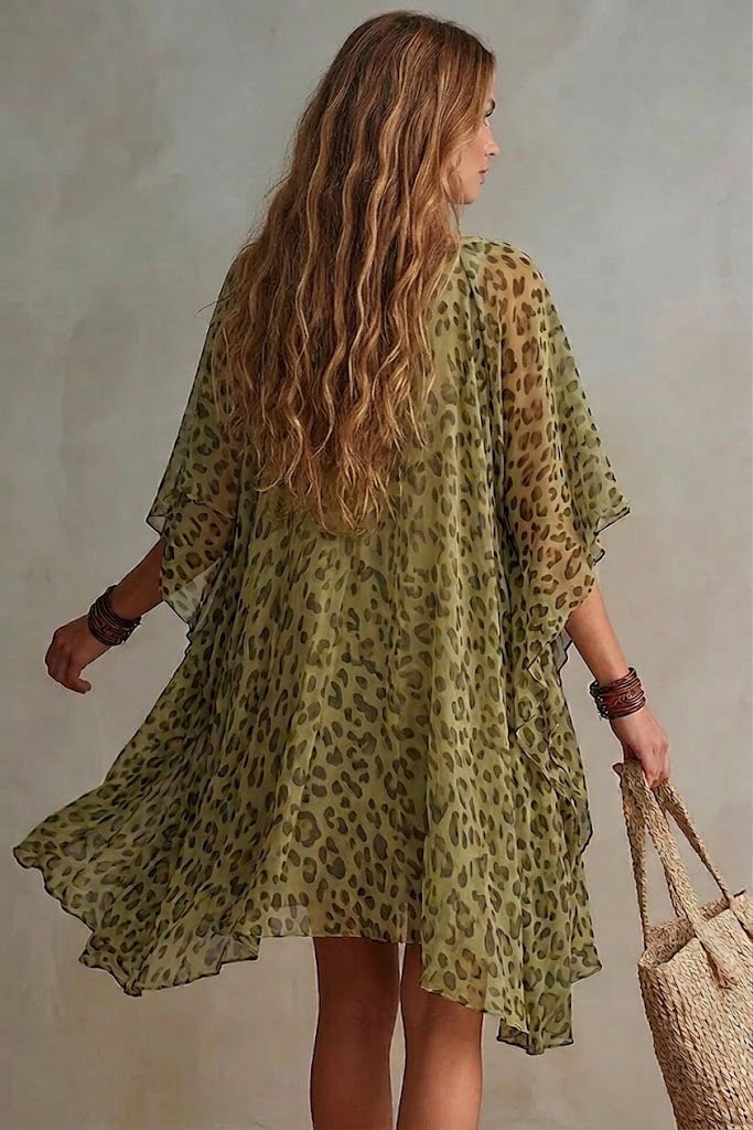 Bianca™ Robe en mousseline à imprimé léopard