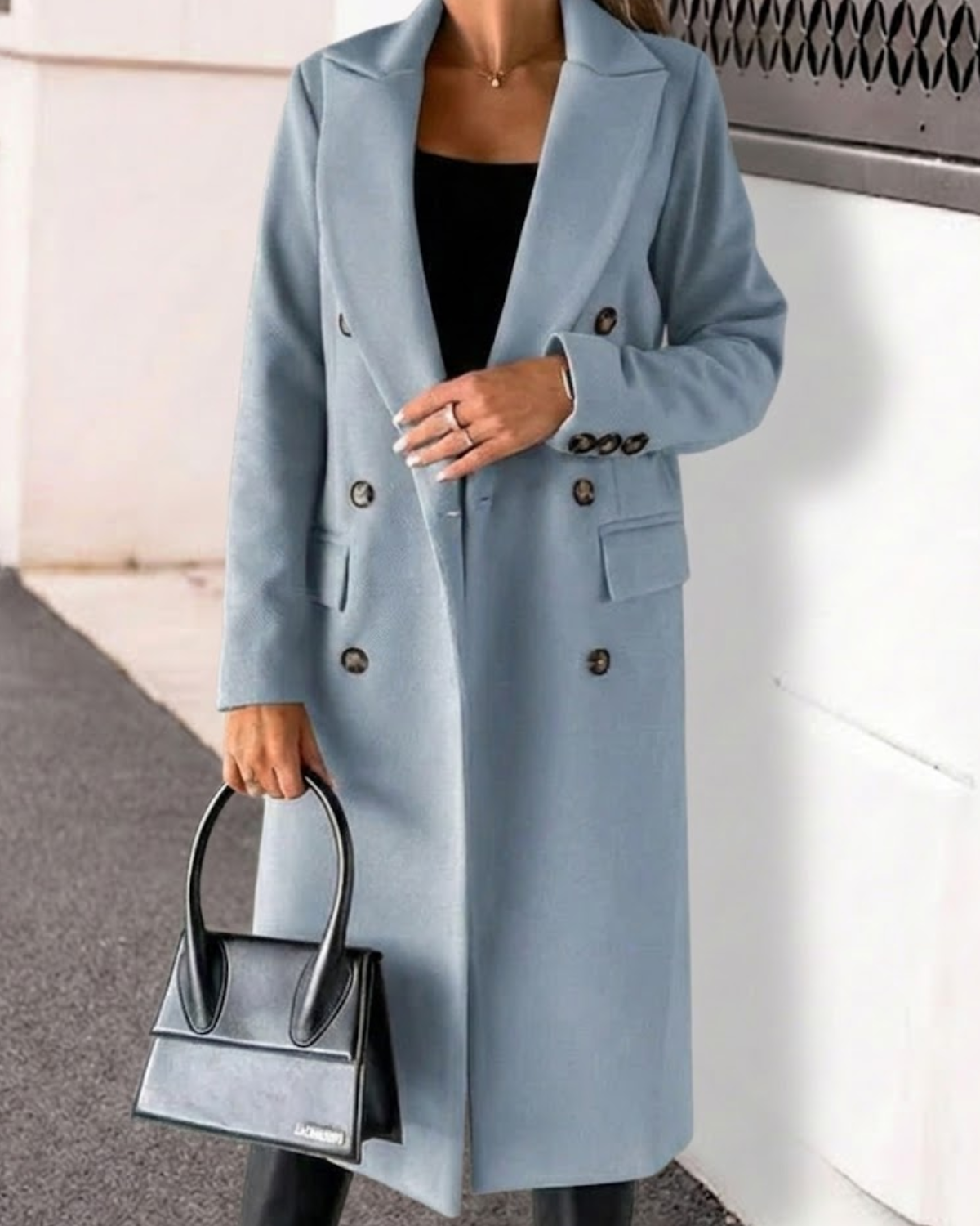 Manteau long à double boutonnage