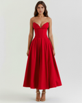 Robe midi bustier avec jupe ample
