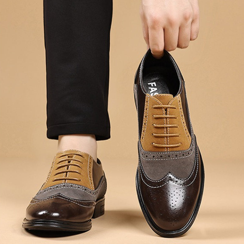 Chaussures Brogue Whitmore en Cuir et Daim