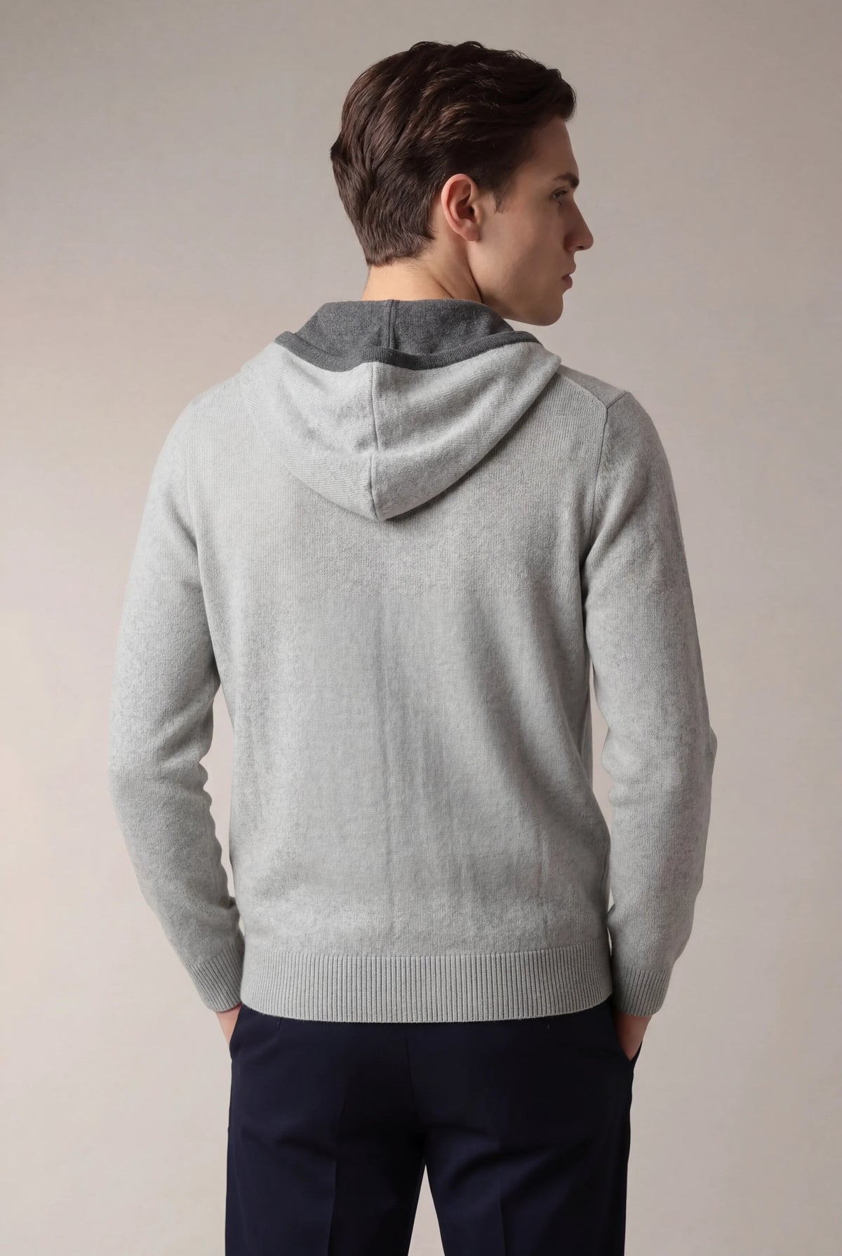 Sweat à capuche Santoni en maille extrafine gris