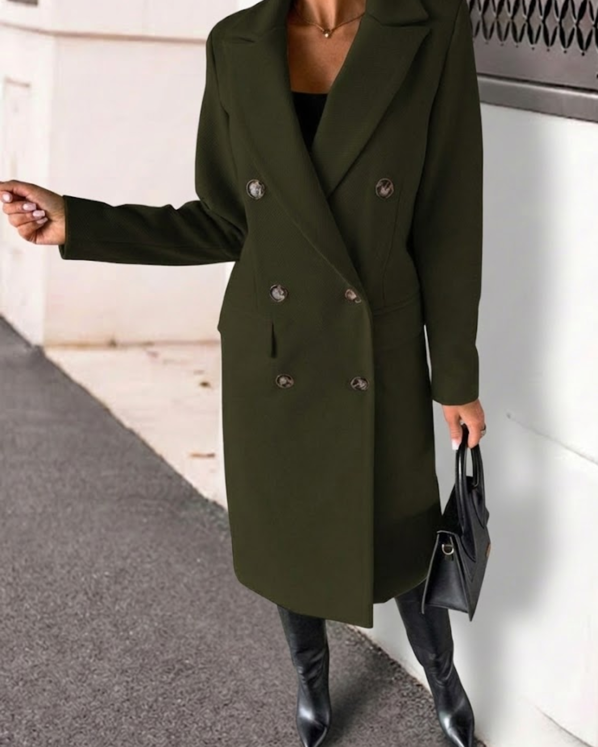 Manteau long à double boutonnage