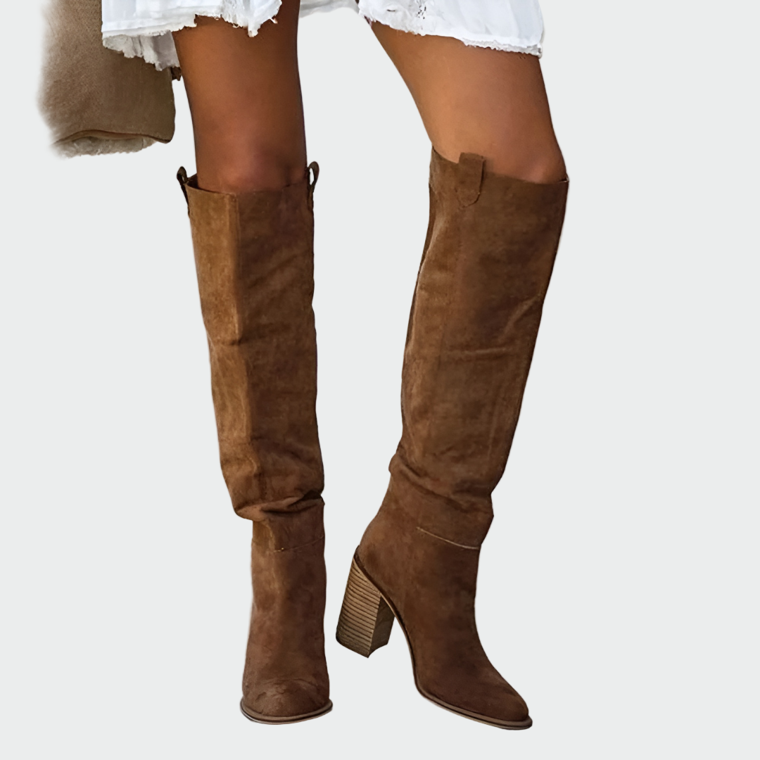 Bottes orthopédiques en cuir hauteur genou