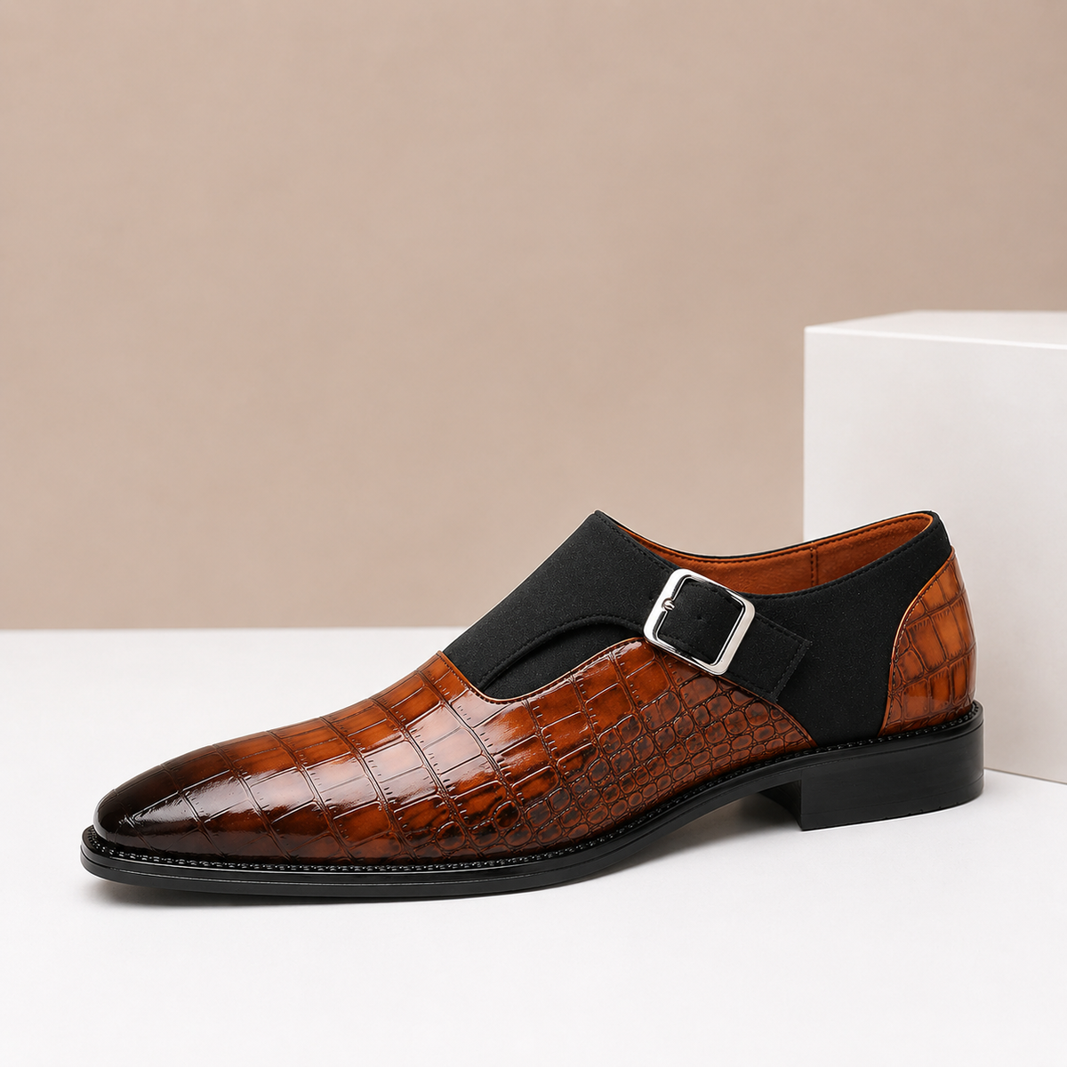 Chaussures Monk Strap Valerico en Cuir Véritable