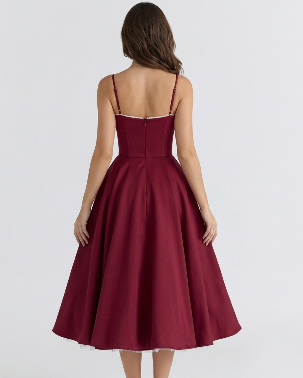 Robe midi avec corset et jupe ample