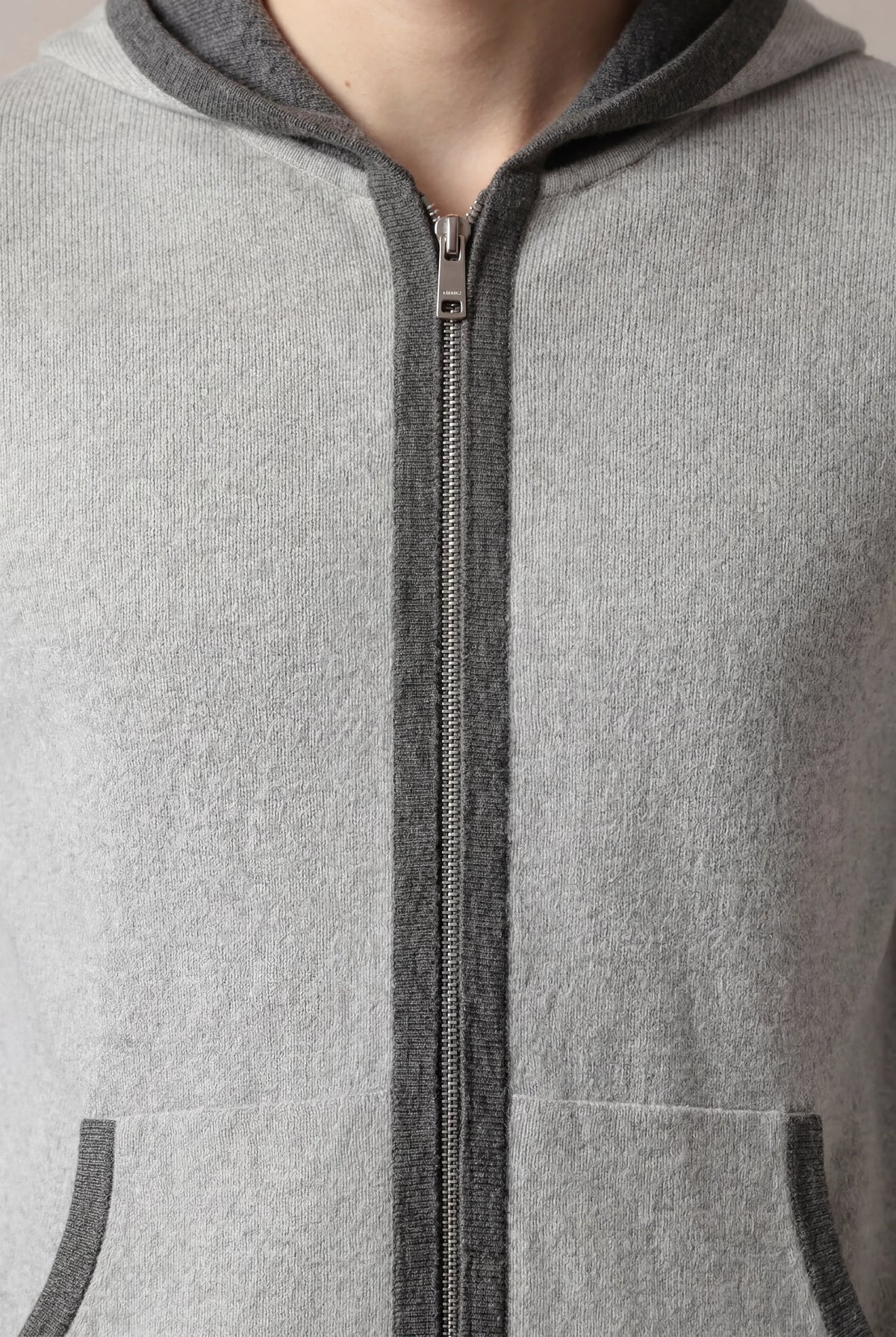 Sweat à capuche Santoni en maille extrafine gris
