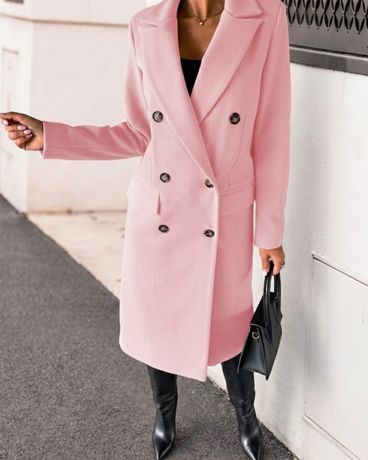 Manteau long à double boutonnage