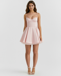 Robe courte avec corset et jupe évasée