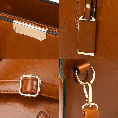 Ensemble sac en cuir + 2 portefeuilles - Zayna
