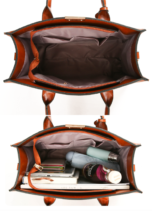 Ensemble sac en cuir + 2 portefeuilles - Zayna