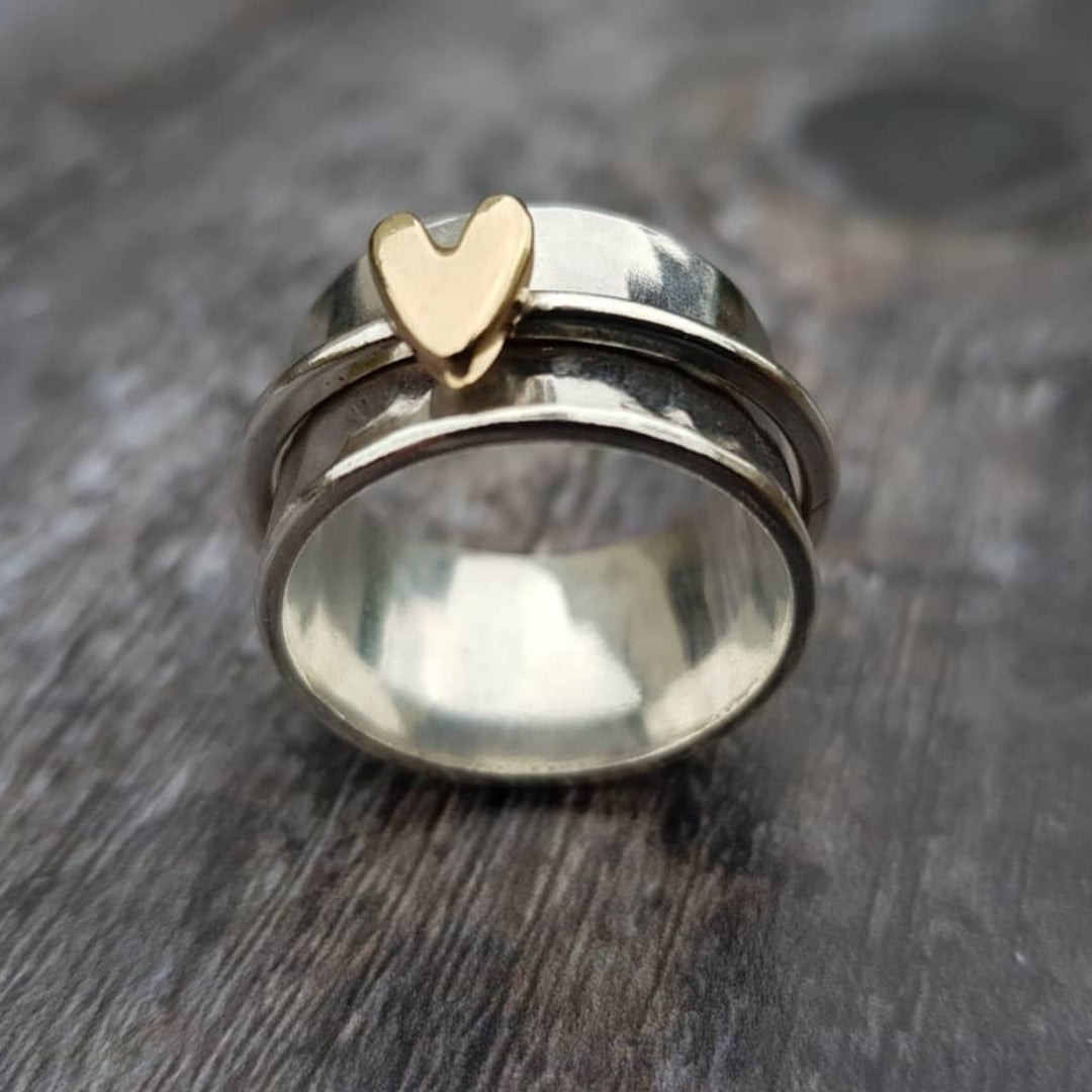 Isaline | Bague avec cœur doré