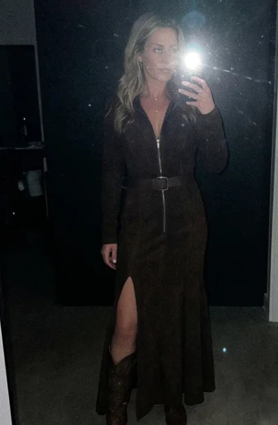 robe en daim marron