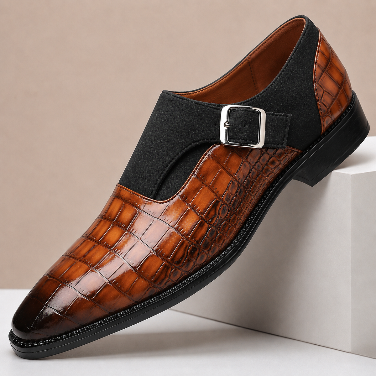 Chaussures Monk Strap Valerico en Cuir Véritable