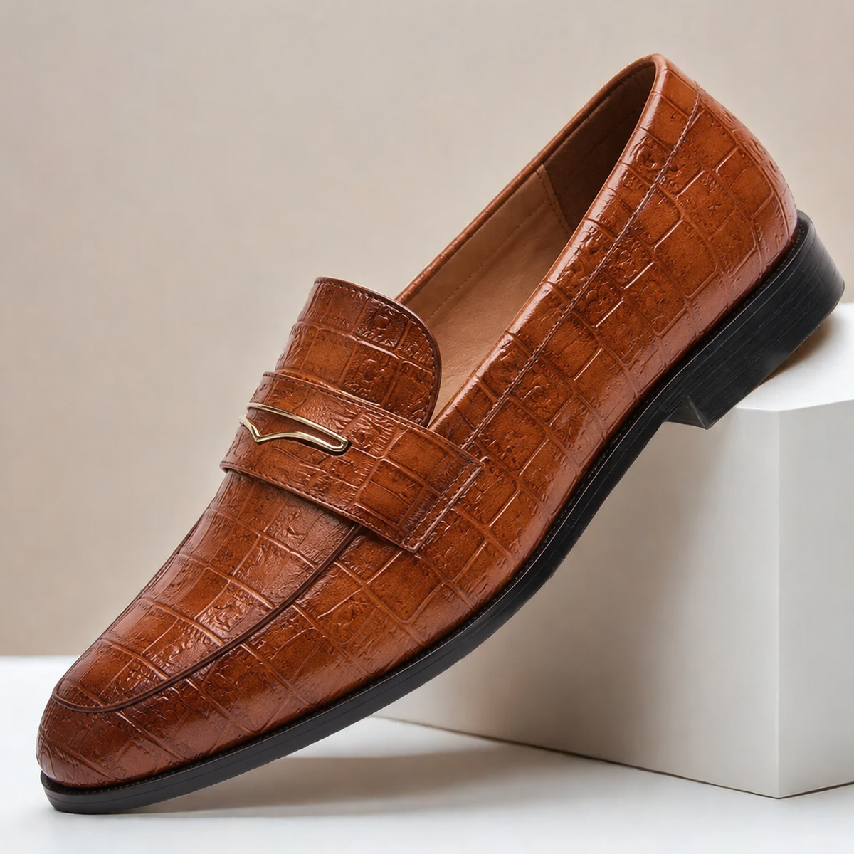Mocassins Vincetto en Cuir Texturé