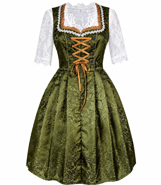 Wilhelmine | Dirndl luxueux en brocart et dentelle