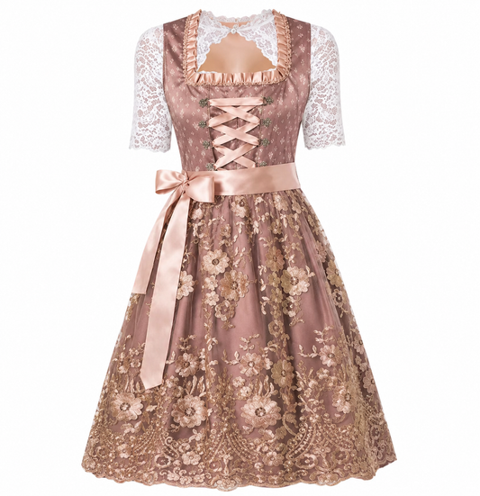 Katharina | Dirndl en dentelle de luxe couleur champagne