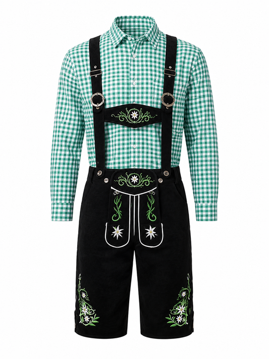 Sepp | Ensemble traditionnel pour hommes avec Lederhosen et chemise à carreaux
