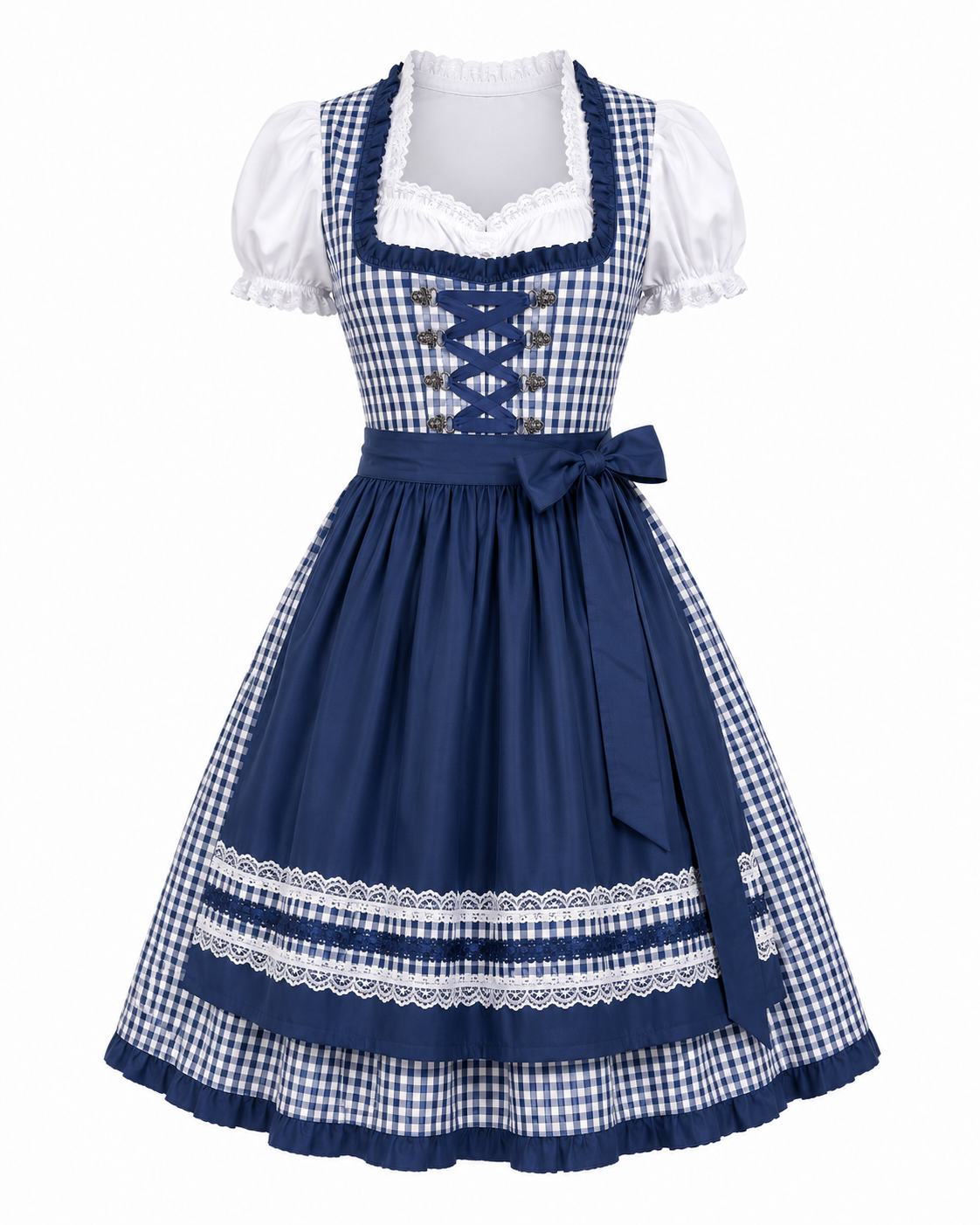 Heidi | Dirndl féminin avec tablier dans le style bavarois traditionnel